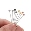 aiguilles à tête de perle ronde en acier inoxydable, 100 pièces/boîte, épingles à coudre droites pour la couture, bricolage, outil de couture, positionnement