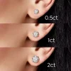 boucles d'oreilles en argent sterling 925 pour femmes, élégantes, en zircone fine, pour mariage, fiançailles, à la mode et classiques, 6 griffes