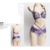 ensemble de soutien gorge et ceinture de danse du ventre pour femmes adultes, broderie de perles de biscuits faites à la main, accessoires de scène de danse à bande, 2 pièces