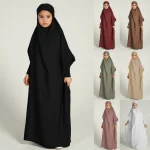 Ramadan musulman enfants filles Abaya solide longue caftan abaya enfant Robe enfants vêtements pour cadeau