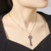 amaxer acier inoxydable clé forme écriture islamique pendentif collier bijoux musulmans hommes femmes religieux chanceux amulette