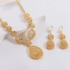 24k or dubai ensembles de bijoux cadeaux dubaï inde style couleur or collier boucle d'oreille ensemble grande fleur forme africaine ensembles de bijoux de mariée
