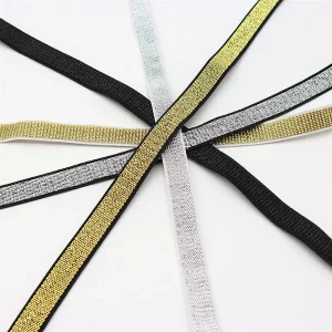 Corde de ceinture élastique or et argent, ruban élastique, accessoires de vêtement bricolage, accessoires de couture, 10mm, 10 m