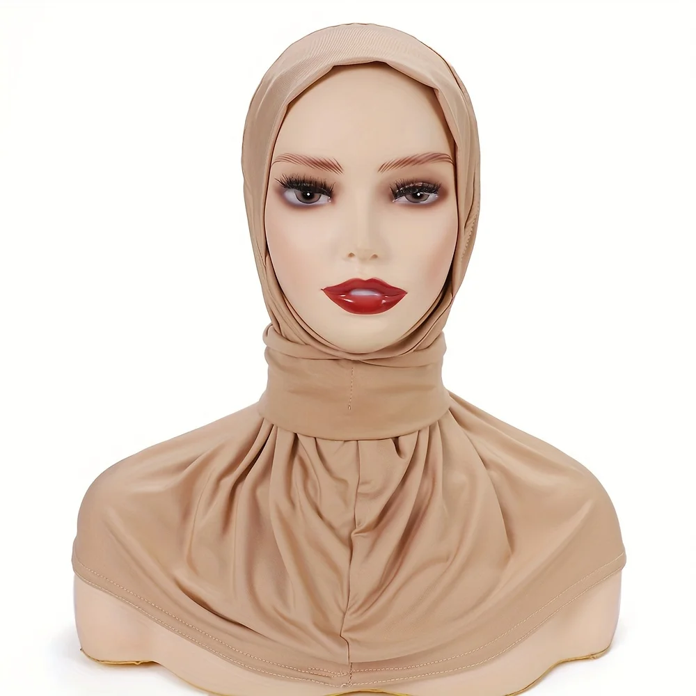 turban hijab artificiel astique simple et décontracté avec lèvent arrière, bonnet de dehors, protection solaire
