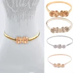 Ceinture de Mariage en Forme de Cuir oral elu pour Femme, Élégante, Slim, artificiel astique, en Métal, Nouvelle Collection
