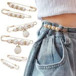 Ensemble de 6 pièces de pinces à épingles de taille en perles artificielles, pour pantalons, jupes, robe, chemises ajustées, broche de pull