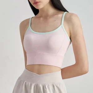 Gilet de sport de couleur contrastée, conception d&rsquo;épissure, sous-vêtements de Yoga confortables, évacuant l&rsquo;humidité, soutien-gorge de sport respirant, gymnastique