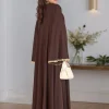 abaya pour femmes musulmanes avec coeur doré robe ample idéale pour la mode modeste islamique usage quotidien prières mariages événement religiou