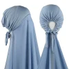 hijab instantané musulman pour femmes, bonnet avec châle en mousseline de soie, écharpe de tête, bandeau intérieur, couverture hijab extensible, turban