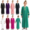 abaya robe musulmane à manches longues pour filles, robes maxi islamiques, eid arabe, moyen orient, fête à thème du ramadan, costume mastim ade, enfants