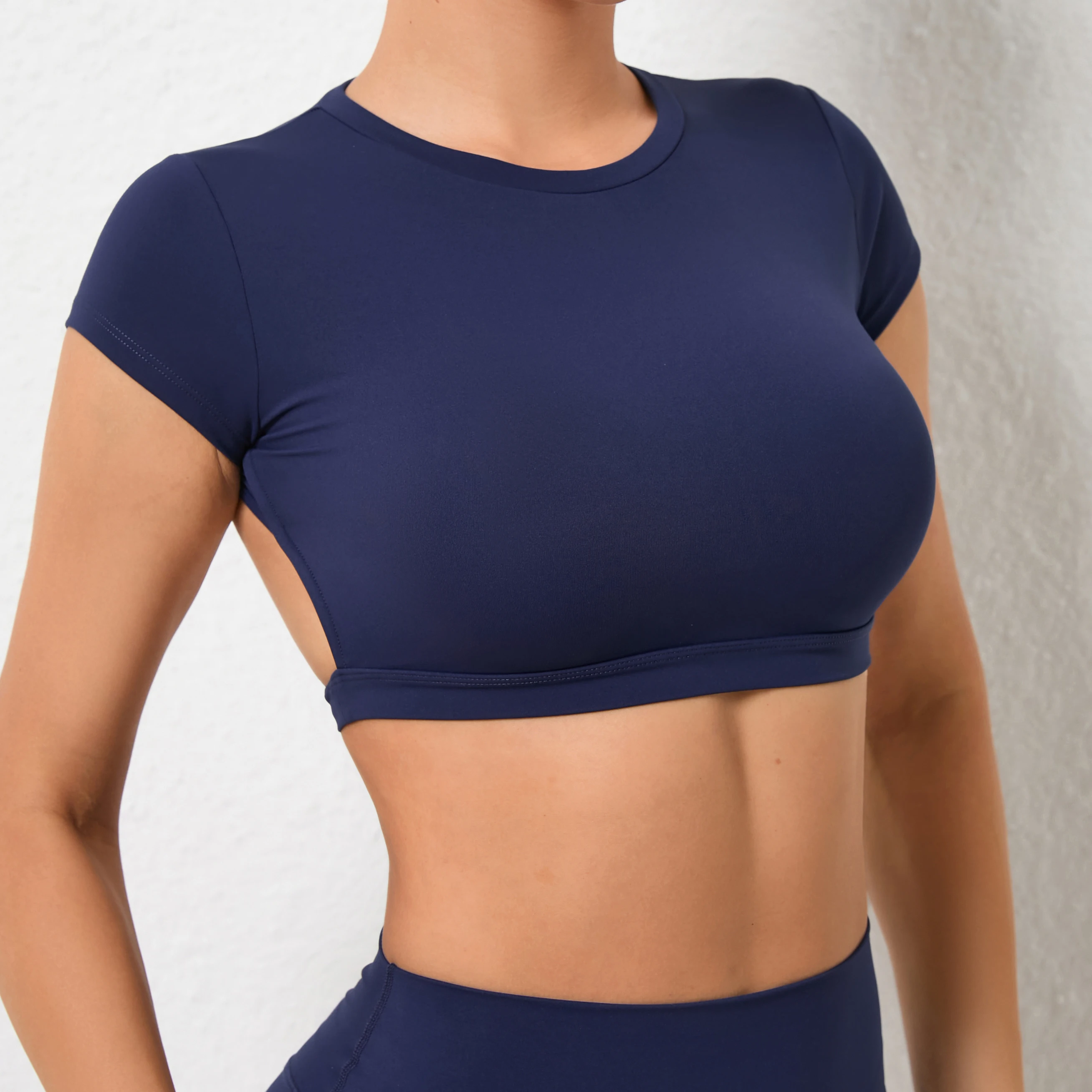 T-Shirt de sport dos musculaire sans rembourré pour femmes, chemises de sport dos nu, entraînement, gymnastique, Yoga, hauts d'extérieur ouverts