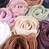 nouveau perles soie froissé hijab écharpe femmes miroitant châles plaine femmes musulmanes hijabs islam turban plissé écharpe ramadan