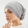 indien respirant fleur dentelle turban casquette femmes musulmanes couvre chef foulard chapeau islamique chapeaux bonnet femme bandeau bonnet