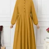 mode élégante automne maxi robes zanzea femmes 2025 à manches longues solide robe d'été islamique robe musulmane abaya robe une ligne robes