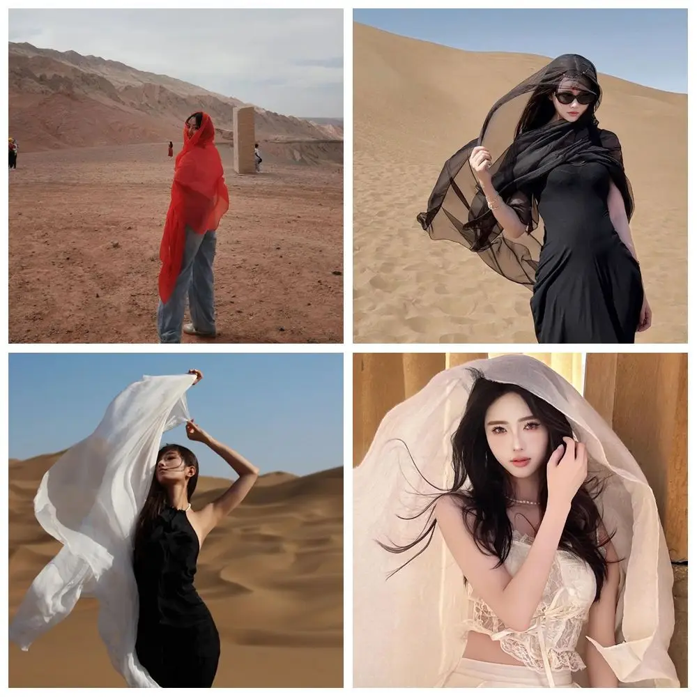 mode bohème foulard en soie châles style coréen foulard maille cou foulards transparent crème solaire hijab enveloppes mariage