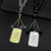 pendentif de voiture en strass musulman religieux islamique pour femmes et hommes, en acier inoxydable, couleur or, médaille du coran arabe, perles de verre, bijoux