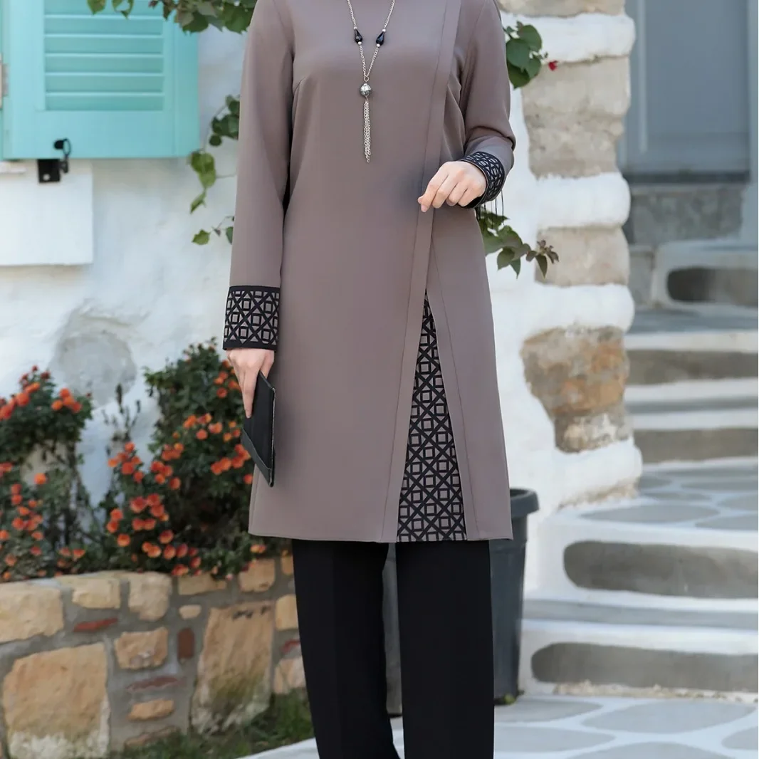 Ensemble deux pièces pour femmes arabes du moyen-orient, nouveau Style, Abaya de dubaï, vêtements musulmans, tenues à la mode pour dames d’asie du sud-est Ensemble deux pièces pour femmes arabes du moyen-orient, nouveau Style, Abaya de dubaï, vêtements musulmans, tenues à la mode pour dames d’asie du sud-est