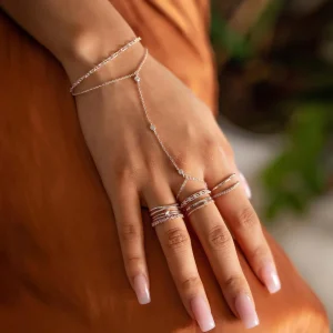 Bracelet fin en argent regardé 925 pour femme, bijoux fins, lunette ronde géométrique, CZ, étincelant, main