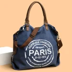 Sac à main en toile vintage pour femme, sac à main de grande capacité, sac incliné, sac de colonne vertébrale, mode initiée