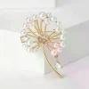 broches de pissenlit en strass pour femmes, broches de plantes en perles, sac à dos de fête de banquet, cadeaux, accessoires de bijoux