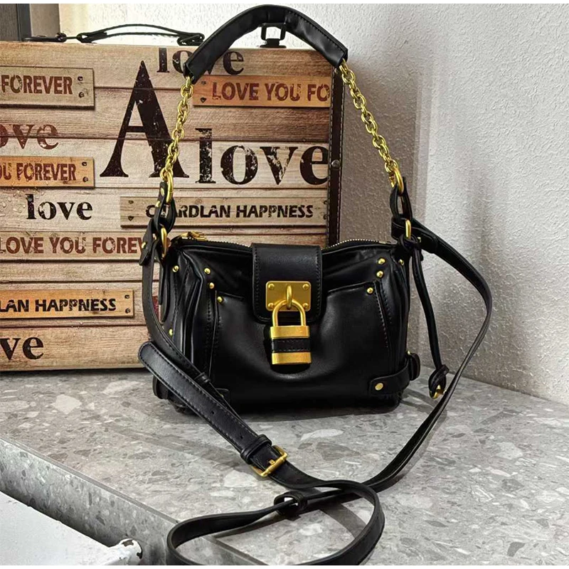 Sac fourre-tout à cadenas de luxe, sac à bandoulière classique de grande capacité, sac à main de styliste à Double poignée, porte-documents horizontal en cuir souple