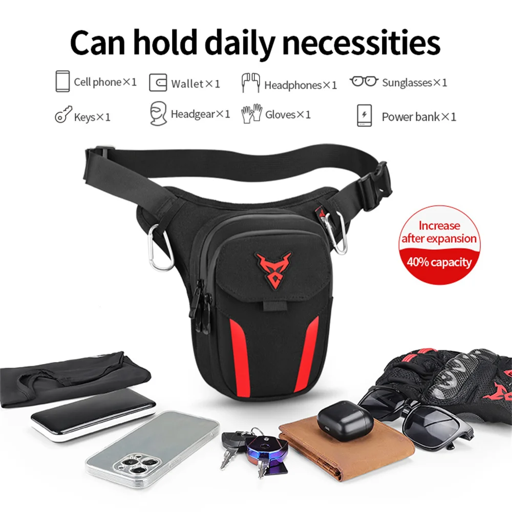 led lumière rouge moto jambe sac cuisse ceinture hanche bum étanche ride cyclisme motard taille sac fanny pack moto voyage randonnée poche