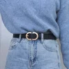 ceinture à boucle en métal simple pour femmes, 105cm, mode féminine, costume noir, jean, accessoires pour vêtements