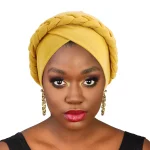 Turban Tressé à la Main de Style Bohème pour Femme, Chapeau Ample, Bandana Croisé, Hijab Musulman, Tête Islamique, Perte de Cheveux, Casquette de Chimio