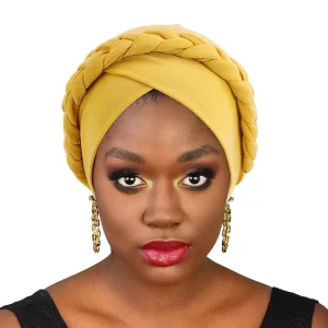Turban Tressé à la Main de Style Bohème pour Femme, Chapeau Ample, Bandana Croisé, Hijab Musulman, Tête Islamique, Perte de Cheveux, Casquette de Chimio Turban Tressé à la Main de Style Bohème pour Femme, Chapeau Ample, Bandana Croisé, Hijab Musulman, Tête Islamique, Perte de Cheveux, Casquette de Chimio