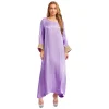 womens muslim arabic abaya maxi long dress pullover robe shiny long sleeve loose dubai saudi arabia middle east kaftan dress