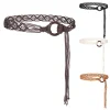 2025 nouveau bohème macramé tressé ceinture noir chameau Beige longue corde tissé noeud Style ethnique à la main vacances femmes ceintures BZ0003