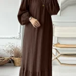 Abaya-Robe musulmane vintage à ourlet à volants pour femmes, robes de soirée marocaines, caftan à lacets pour Ramadan, Islam, Dubaï, robe longue arabe, Eid, 2024
