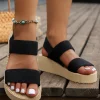 sandales compensées légères pour femmes, bout ouvert, plateforme, semelles épaisses, chaussures d'été décontractées avec sangle arrière, chaussures de loisirs