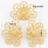 ensembles de bijoux de dubaï pour femmes, boucles d'oreilles géométriques couleur or, bague ajourée, accessoires de mariage de luxe africains, cadeaux d'anniversaire