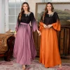abayas pour femmes été automne mode femmes musulmanes à manches longues col rond élégant longue robe maxi robes caftan robes musulmanes