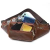 mode hommes en cuir fanny sac pour pochette de téléphone mâle en cuir sacs de messager marque fanny pack mâle voyage taille sac