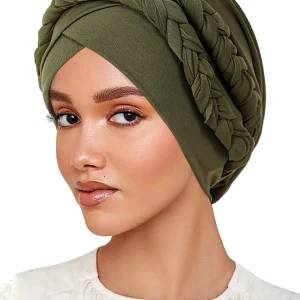 Casquettes Hijab musulmanes tressées de couleur unie pour femmes, Turban indien, Bonnet à la mode, accessoires pour vêtements islamiques
