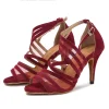 chaussures de danse latine noires pour femmes et adultes, sandales d'été en maille respirante, chaussures de danse stiletto à fond souple pour femmes rumba 2025