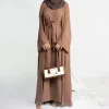 abaya fibrhijab ensemble musulman assressenti, 2 pièces/ensemble, robe africaine de luxe, kimono marocain, caftan