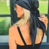 marque de luxe foulard en soie femmes satin couleur unie hijab foulards musulman paréo bandana femme châle enveloppement bandeau foulard 90*90 cm