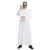 Costume arabe blanc pour hommes, Robe fantaisie en tissu arabe, Cosplay, noël et Halloween
