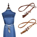 Ceinture tressée de style Boho pour femmes et filles, nœud en ULtissée, décoration de la taille