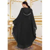 abaya marocain caftan dubaï robe maxi à capuche manches chauve souris farasha caftan femmes musulmanes africain ouvert kimono boubou robe longue de soirée