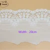 garniture en dentelle brodée 100% coton, vêtements pour femmes, garniture en dentelle bricolage, beige et blanc, rs1689, 3yards/lot