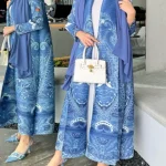 Abaya – cape plissée à imprimé ethnique pour femme, cardigan à lacets, haut long, Miyake, 2025