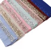 haute qualité perles en mousseline de soie hijab écharpe mode musulmane femmes paillettes bandeau arabe plaine turban châles turban hijabs pour les femmes