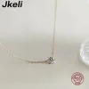 jkeli – collier en argent sterling 925 plaqué or 18 carats, chaîne de clavicule en zircon scintillant unique pour femmes, bijoux de mariage