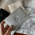 Élégant litchi Grain porte-monnaie pochette courte Ultra mince femmes court portefeuille fermeture éclair multi-fonction PU cuir porte-carte femmes