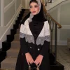 sisakia abayas pour femme dubaï luxe 2025 patchwork dentelle cardigan hijab inclus col rabattu caftan