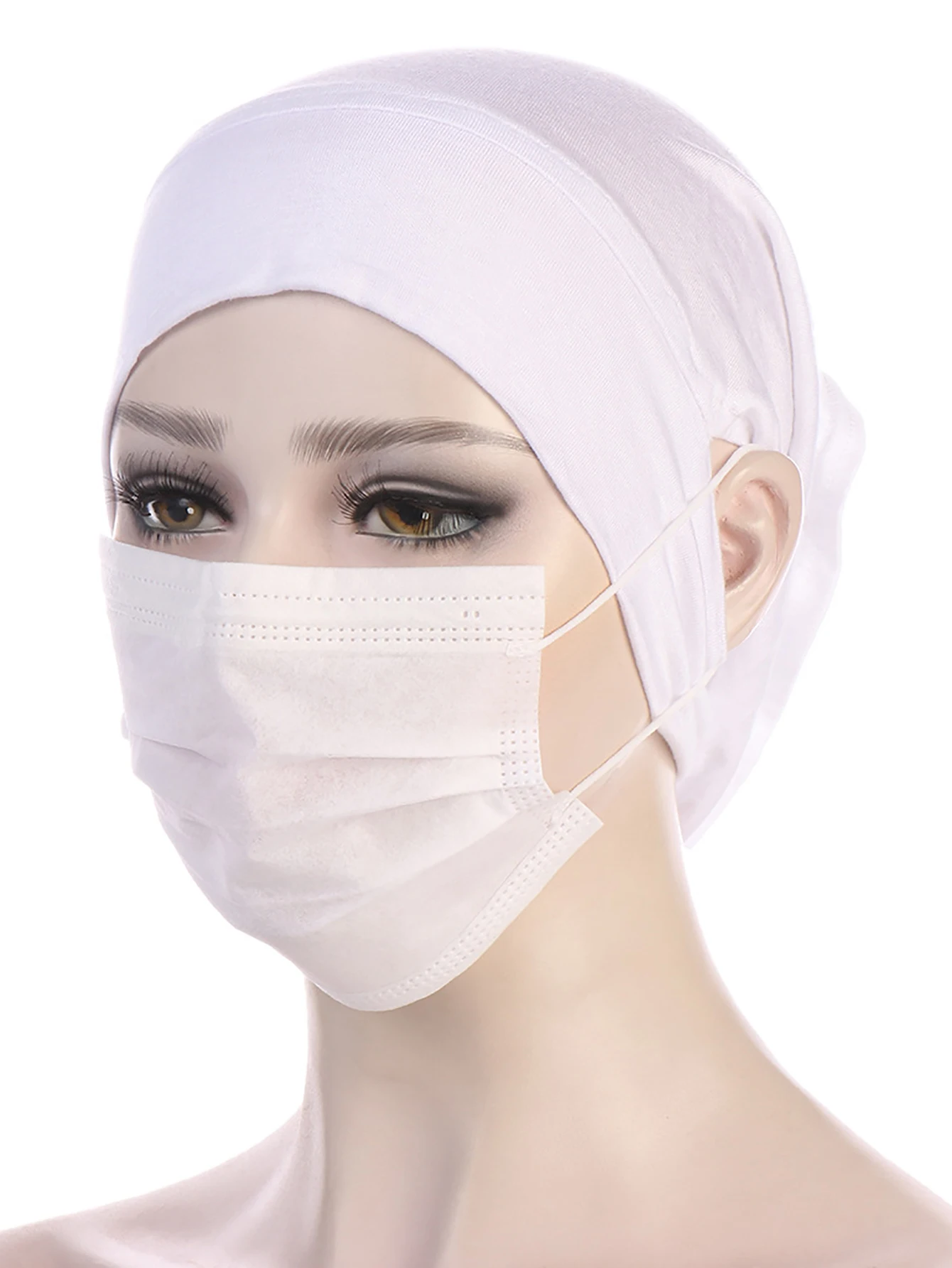 chimwomen's hijab islamic under planchers f, solid document undercap, ear hole hijab caps, bandanas cap, under caps, ready